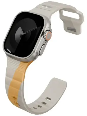 Productafbeelding van Pasek Uniq Stride rubberen band voor Apple Watch 44/45/46/49 mm - Beige