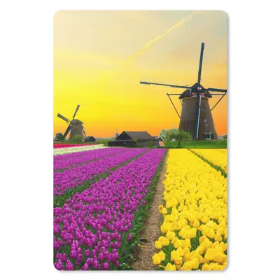 Produktbild von MuchoWow® Mauspad Mousepad Windmühle - Tulpen - Blumen - Frühling 18x27 cm - Mousepads - Maus Mat - Pad - Mausunterlage