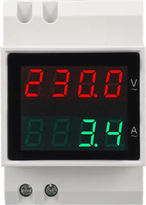 Zdjęcie produktu dla Woltomierz Amperomierz 0,1-99,9 A AC80-300 V, 4-cyfrowy wyświetlacz, jednofazowy amperomierz napięciowy, montaż na szynie DIN
