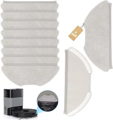 Immagine prodotto di Moppette in microfibra ultra-fine, confezione da 8 pezzi, compatibili con Airrobo T20, per la pulizia dei pavimenti