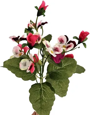 Produktbild von artplants.de Künstliche Stiefmütterchen BAHNY auf Steckstab, pink-weiß, 22cm - Deko Veilchen