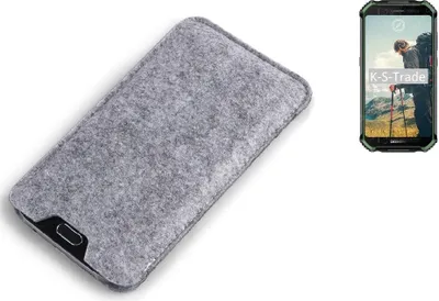 Produktbild von K-S-Trade Filz Handyhülle kompatibel mit Doogee S40 Schutzhülle Filztasche Filz Tasche Case Sleeve Handy Hülle Filzhülle grau