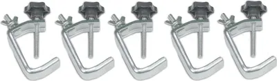 Party Clamp Set silber (5 Stück) - kompakter Haken für kleine Effekte und Scheinwerfer - bis 5kg