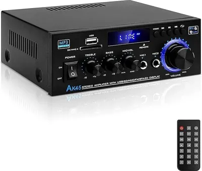 Produktbild von HiFi-Verstärker, AK45 Mini Bluetooth Stereo-Audioverstärker Receiver, 2 Kanäle Digitale Endverstärker Soundverstärker, 12V/ 220V 400W, für Zuhause