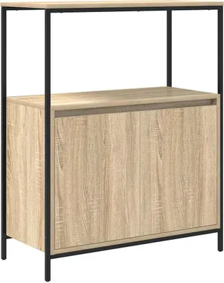Image de vidaXL Armoire de salle de bain avec étagères Chêne Sonoma 76,5x35x95 cm