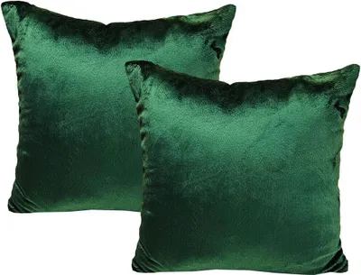 Produktbild von JACK 2er Set Teddy Flausch Kissenhülle Kissenbezug Dekokissen flauschig kuschlig weich, Farbe:Grün, Größe:45 x 45 cm