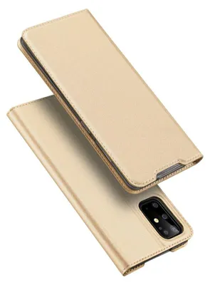 Produktbild von Buchtasche Dux Ducis für iPhone 12 Mini Handyhülle Etui Brieftasche Schutzhülle mit Standfunktion, Kartenfach Gold