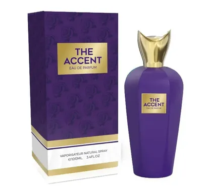 A perfume bottle and its box are displayed against a white background.