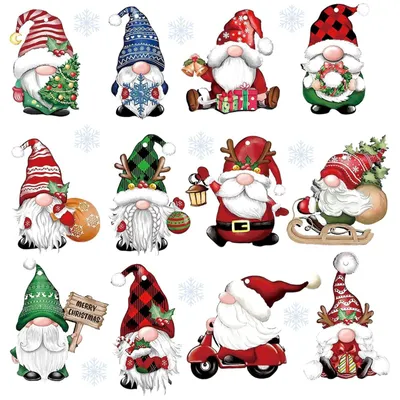 12 Holz-Weihnachtsanhänger, Weihnachtsmann-Ornamente mit Schnüren