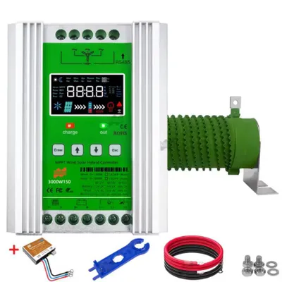 Obrázek produktu pro Hybridní regulátor nabíjení pro větrnou a solární energii, MPPT ekvalizér, 12V 24V AUTO, větrná energie 1200W, solární energie 1200W, WiFi, automatick