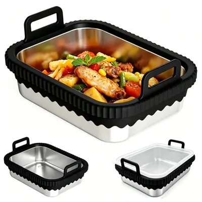 Edelstahl-Ovenschaal für Airfryer, 21x16x7 cm, für Ninja-Modelle