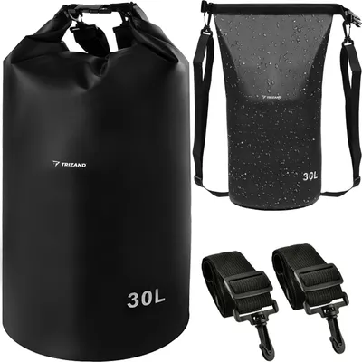 Immagine prodotto di Borsone per kayak SUP canoa rafting canottaggio pesca Tracolla impermeabile Borsa asciutta 10/ 20/ 30 litri Nero 23565, dimensioni:30 L