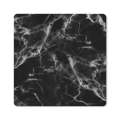 Produktbild von MuchoWow® Mauspad Mousepad Marmor - Schwarz - Weiß - Chic 20x20 cm - Mousepads - Maus Mat - Pad - Mausunterlage - Desk Mat - Bureauartikeln