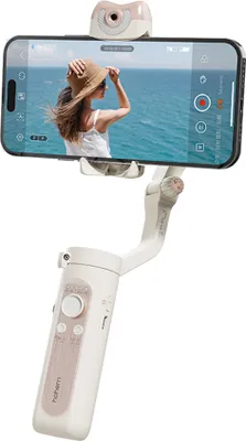 Produktbild von Hohem iSteady V2S Tragbarer 3-Achsen-Smartphone-Gimbal-Stabilisator AI Smart Tracking Phone Vlog Gimbal Anti-Shake-Gestensteuerung Integriertes LED-Fuelllicht Akku 280 g max. Nutzlast mit Mini-Stativ-Ersatz fuer Smartphones der iPhone-Serie 14/13/12/11