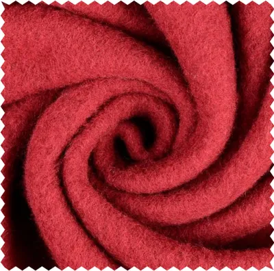 Produktbild von Wollfleece Meterware rot, Wollstoff Mantelstoff, weiche Wolle Stoff *Ab 50cm