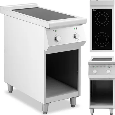 Zdjęcie produktu dla Kuchnia Indukcyjna 2 Palnikowa Wolnostojąca Na Otwartej Podstawie 400 V 8500 W