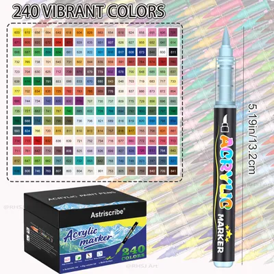 Productafbeelding van Acrylverfset 240 Kleuren - Acrylverfmarkers Voor Hout, Keramiek, Glas