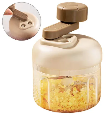 Produktbild von Manueller Gemüseschneider 250 ml – Mini Knoblauch- & Gemüsezerkleinerer, Handdrehbar, Tragbare Küchenmaschine