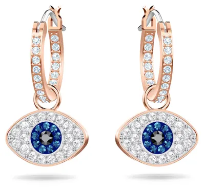Image de Boucles d'oreilles Swarovski 5425857 Duo Oeil Malin, multicolore, plaqué or rose