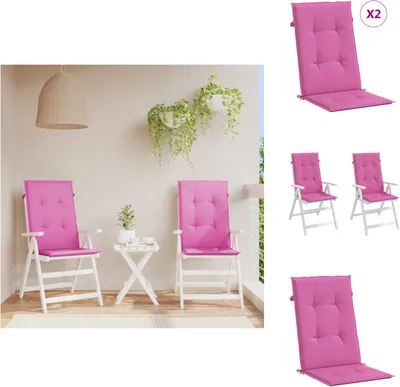 Immagine prodotto di vidaXL Cuscini per sedie da giardino con schienale alto 2 pz. Tessuto rosa 120x50x3cm - Cuscino di seduta
