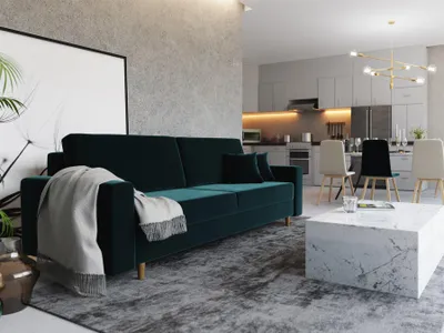 Produktbild von Sofa 3-Sitzer BELLA mit Schlaffunktion Flaschengrün