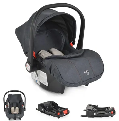 Produktbild von Moni Babyschale Trio Set mit Isofixbasis Royal, i-Size (40 - 87cm) Adapter beige
