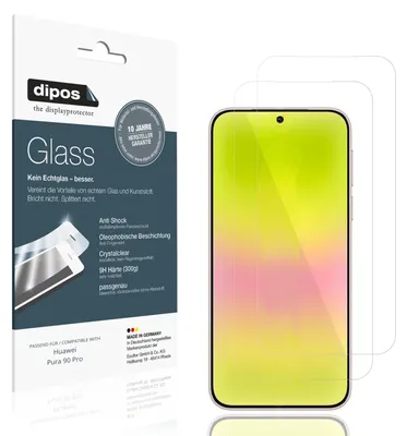 Produktbild von 2x Schutzfolie für Huawei Pura 90 Pro - Anti-Shock 9H Folie dipos Glass Kunststoffglas