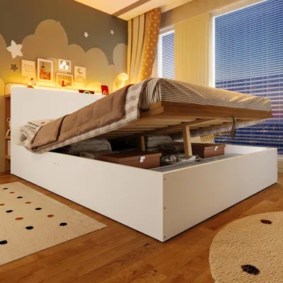 Produktbild von MODFU Paneelbett 140x200 Jugendbett mit USB Typ-C Ladefunktion,Doppelbett mit LED Beleuchtung,Bettgestell mit Multifunktionale Aufbewahrung,ohne Matratze,Weiß