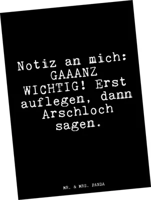Produktbild von Mr. & Mrs. Panda Postkarte Notiz an mich: GAAANZ... - Schwarz - Geschenk, Freundin, Zitate, Sprüche, Dankeskarte, Ansichtskarte, Grußkarte, Spruch, Frauen, Single