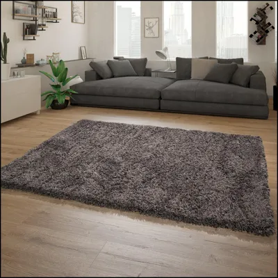 Produktbild von Hochflor Teppich Wohnzimmer Shaggy Langflor Modernes Einfarbiges Muster Grösse 80x150 cm