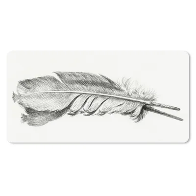 Produktbild von MuchoWow® Mauspad Mousepad Feder - Gemälde von Jean Bernard 60x30 cm - Mousepads - Maus Mat - Pad - Mausunterlage - Nachhaltig