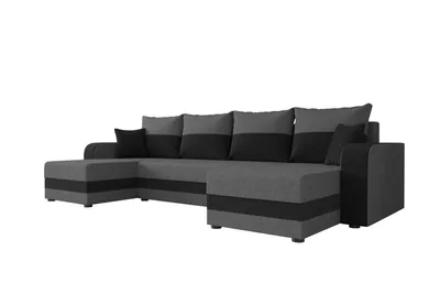 Produktbild von Modernes U-förmiges Ecksofa mit Armlehnen HORTENZIE – grau / schwarz