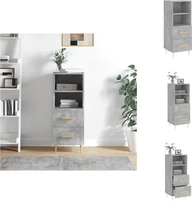 Imagen del producto de vidaXL, aparador gris hormigón, 34,5 x 34 x 90 cm, material de madera, - Aparadores