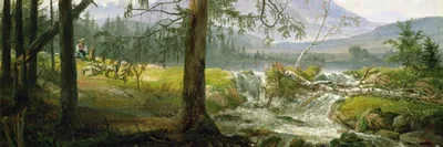 Produktbild von Johan Christian Dahl Kunstdruck Bild - Nordische Landschaft, 1822 (30 x 91 cm)