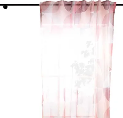 Produktbild von Fertigschal mit Schlaufenband geometrisch orange taupe weiß 140x245cm