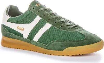 Produktbild von Gola Classics Tornado Weave Nylon Wildleder Trim to Toes HerrenSneaker aus WildlederMesh in Grün – 10 Großbritannien - 44 EU - 11 US / Grün