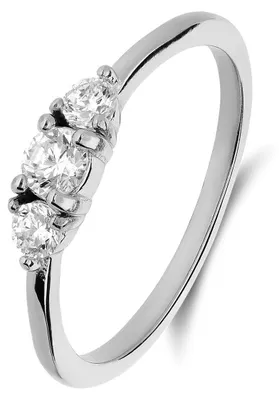 Imagen del producto de Anillo de dama – Acero inoxidable con circonita – Chapado en oro blanco – Talla 50