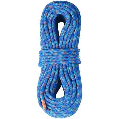 Zdjęcie produktu dla Dynamiczna lina wspinaczkowa VEVOR 10,2 mm, 40 m (131 stóp) lina do wspinaczki na zewnątrz, wytrzymałość na zerwanie 25 kN, rozciągliwa lina z włókna ze stalowym karabińczykiem do ewakuacji, zjazdów na linie, ratownictwa pożarowego, niebieska