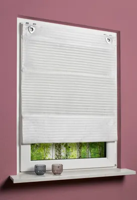 Produktbild von Home Wohnideen Magnetrollo Deko Querstreifen 1 teilig 130 x 60 cm Wollweiss