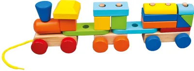 Image de Bino Train coloré avec 2 wagons