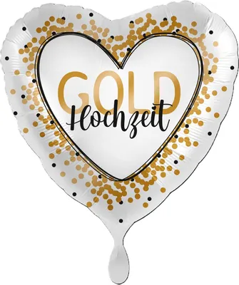 Produktbild von 18"/Ø43cm Herz Folienballon  "Goldhochzeit"