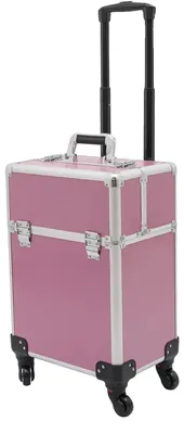 Productafbeelding van Make-up koffer, draagbaar, met 4 opbergvakken, roze
