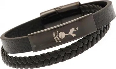 Produktbild von Tottenham Hotspur FC - náramek na ruku, kožený TA8226 (jedna velikost) (černý)