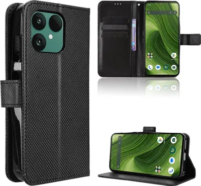 Obrázok produktu pre Pre Fairphone 6 Diamond Structure Design Book Koženkové puzdro Black