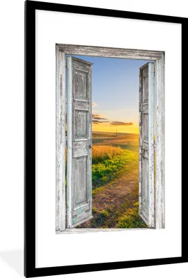 Produktbild von MuchoWow® Gerahmtes Poster Aussicht - Landschaft - Landschaft - Sonne 60x90 cm - Poster mit Schwarzem Bilderrahmen Wandposter Rahmen Foto Bilder - Dekoration - Wandposter Wohnzimmer - Hochwertig