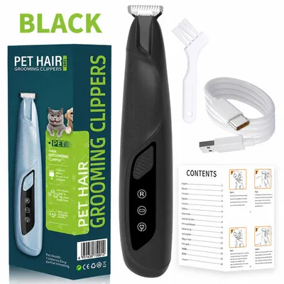 Produktbild von INF Tierhaarschneider für Pfoten – ABS, 16,5cm, LED, für Hunde & Katzen Schwarz