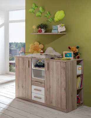 Produktbild von Babyzimmer Set 4-teilig in Eiche mit weiß CANTON-43