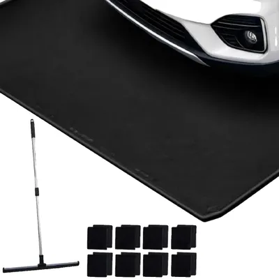 Image de Tapis de sol pour garage, en PVC imperméable, antidérapant, couleur noire, dimensions : 236,2 x 548,6 cm