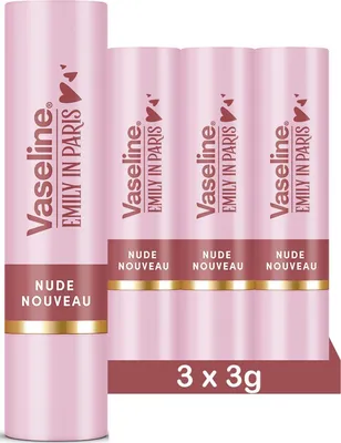 Produktbild von Vaseline x Emily in Paris Nude Nouveau | Feuchtigkeitsspendender Lippenbalsam Stick | Limited Edition | (3er Pack Nude Nouveau)