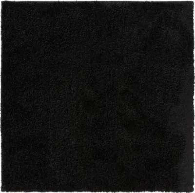 Produktbild von benuta Teppich Wohnzimmer Soho Schwarz 160x160 cm Hochflorteppich Wohnzimmerteppich Quadratisch Rutschfest Flauschig Plüsch Shaggy Weich